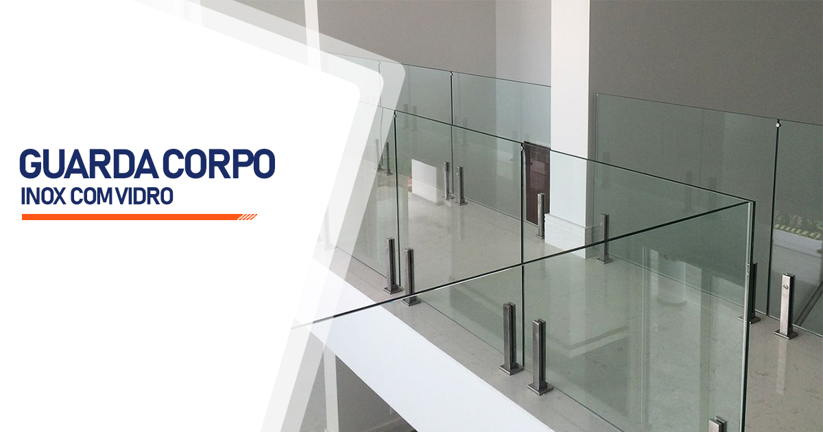 Guarda Corpo de Inox com Vidro  Taboão da Serra